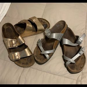 Women’s Birkenstock metallic sandals